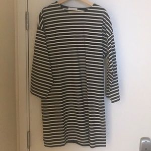 Everlane size 12 Long sleeve striped cotton dress